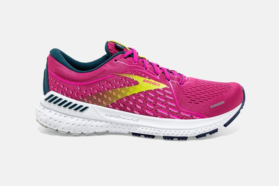 Brooks Damen Adrenaline GTS 21 Laufschuhe Weiß Rosa Sale 664-024691